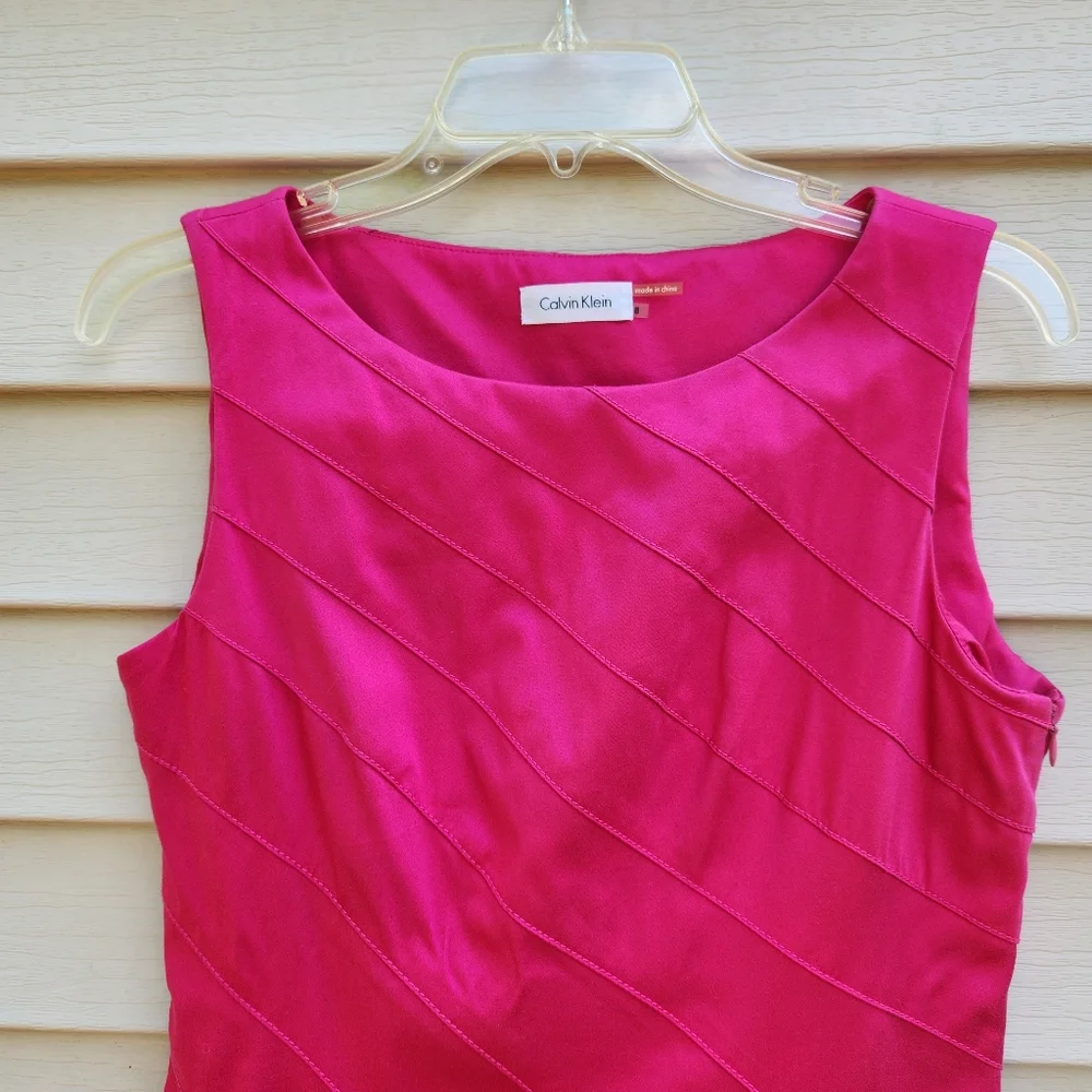 Calvin Klein Pink Pleated Swing  Dress - Picture 2 of 9